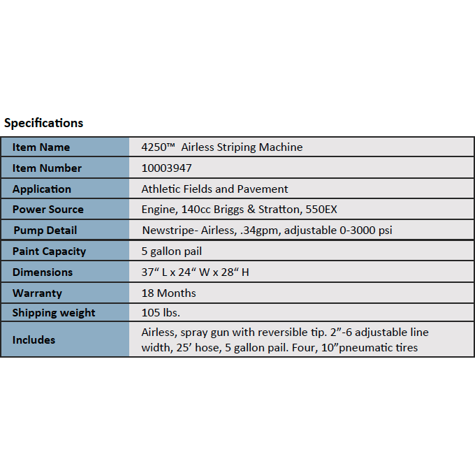 Newstripe | 4250 Airless Striping Machine | 10003947