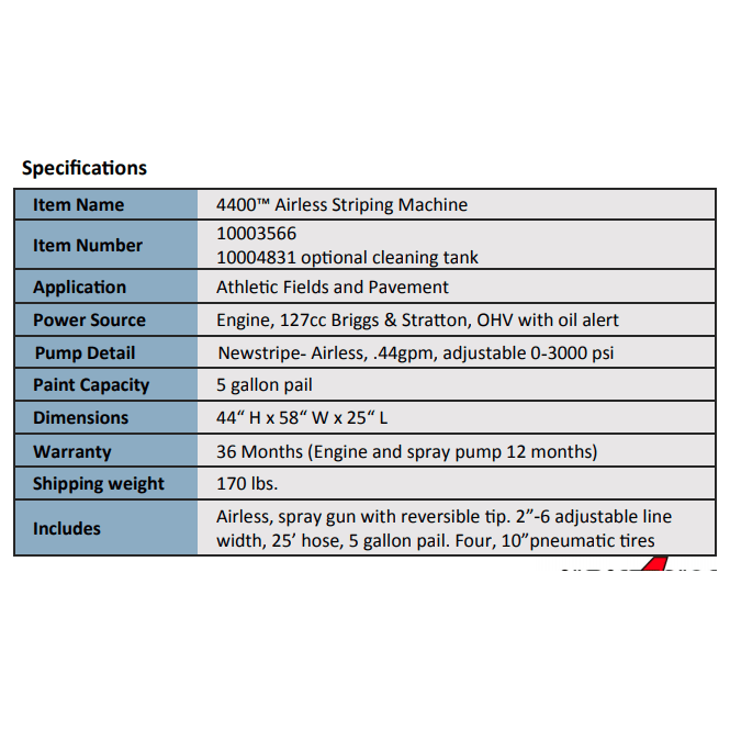 Newstripe | 4400 Airless Striping Machine | 10003566