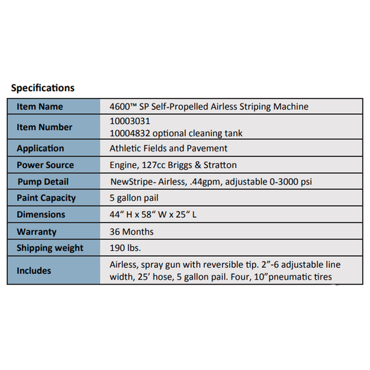 Newstripe | 4600 SP Self-Propelled Airless Striping Machine | 10003031