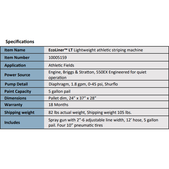 Newstripe | EcoLiner LT Field Striping Machine | 10005159