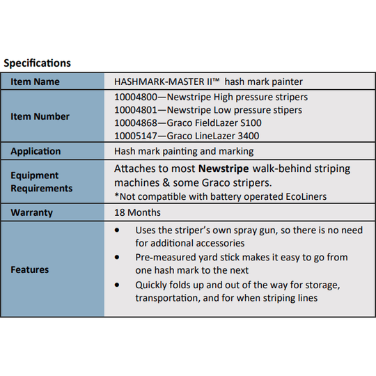 Newstripe | HashMark Master Football Hash Mark Painter (3000psi) | 10004800