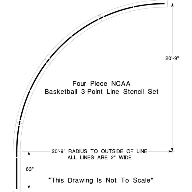 Newstripe | NCAA Basketball 3-point Line Stencil | 10003323