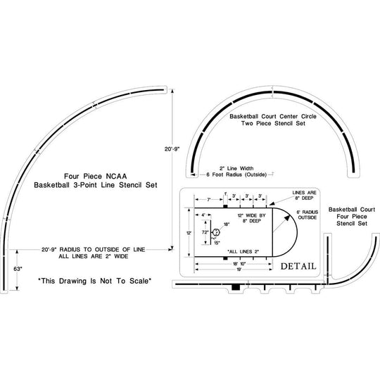 Newstripe | NCAA Basketball Court Stencil Set | 10003330