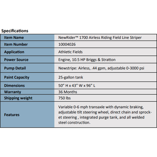Newstripe | NewRider 5000 Airless Riding Field Line Striper | 10003033