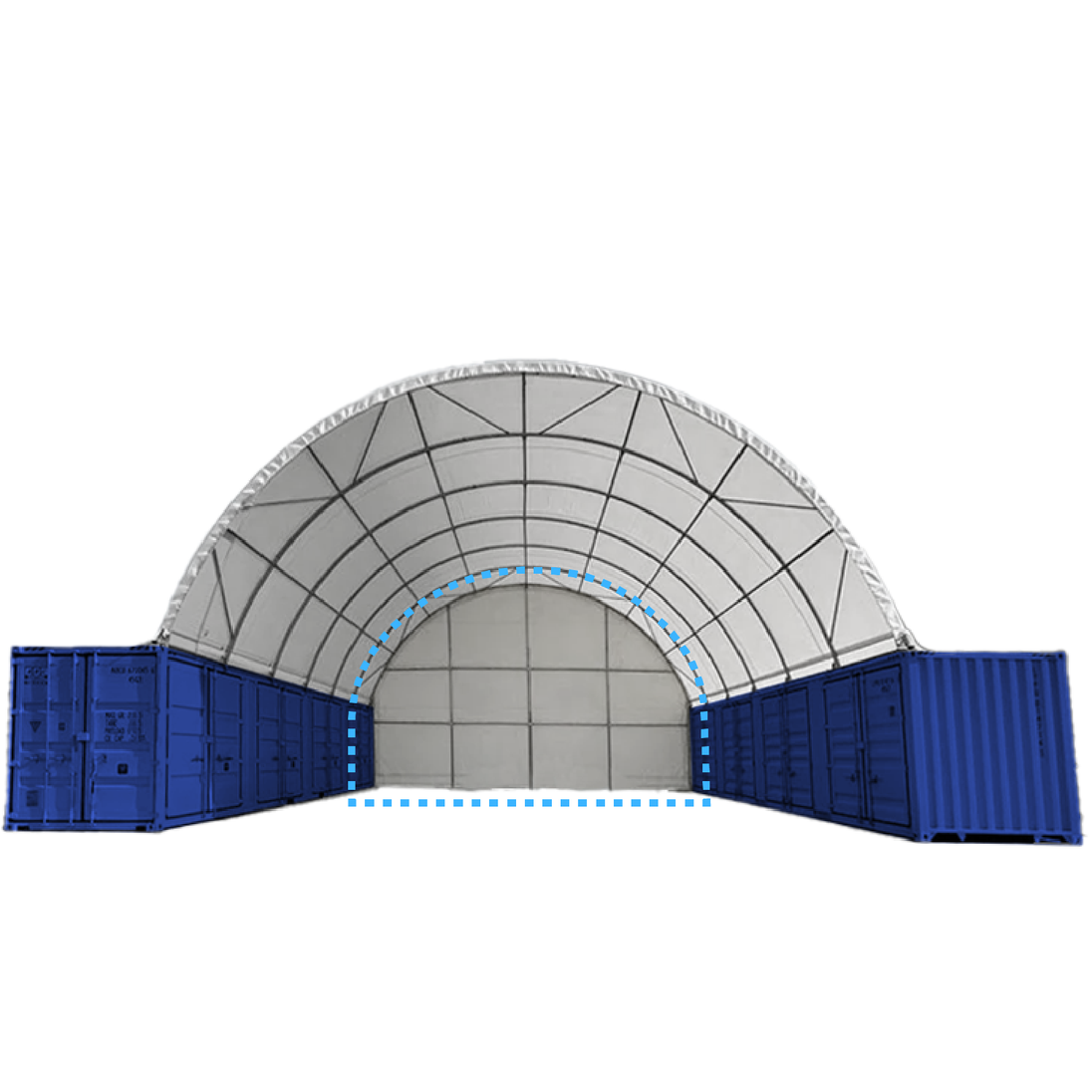Chery Industrial Rear Cover for Gold Mountain Shipping Container Canopy Shelter 40'x40'x11'
