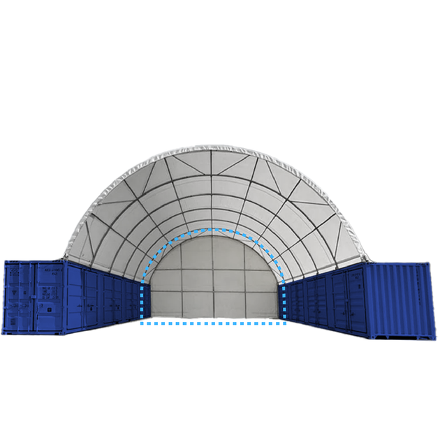Chery Industrial Rear Cover for Gold Mountain Shipping Container Canopy Shelter 40'x40'x11'