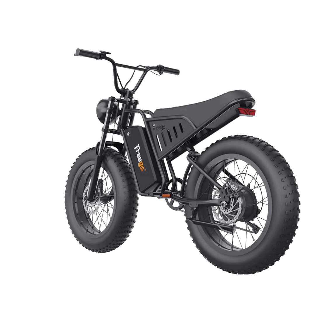 Black electric bike on a gray background